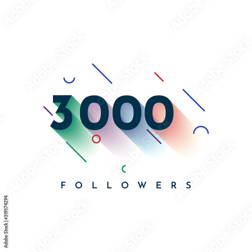 Thank You 3000 Followers Template Design