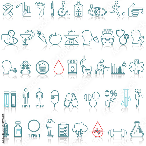 Diabetes icon set 