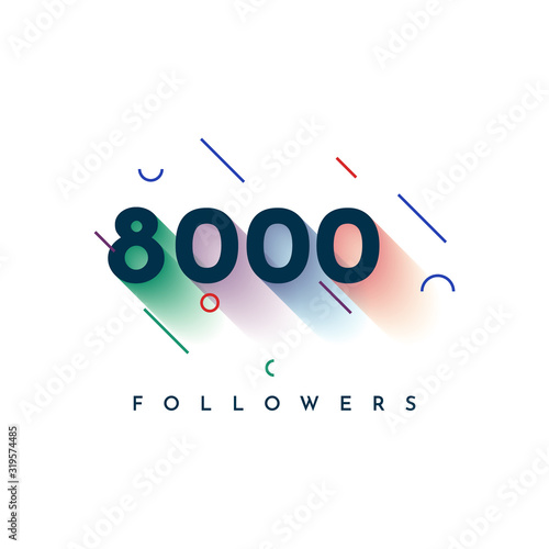 Thank You 8000 Followers Template Design
