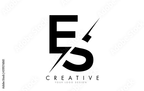 ES E S Letter Logo Design with a Creative Cut.