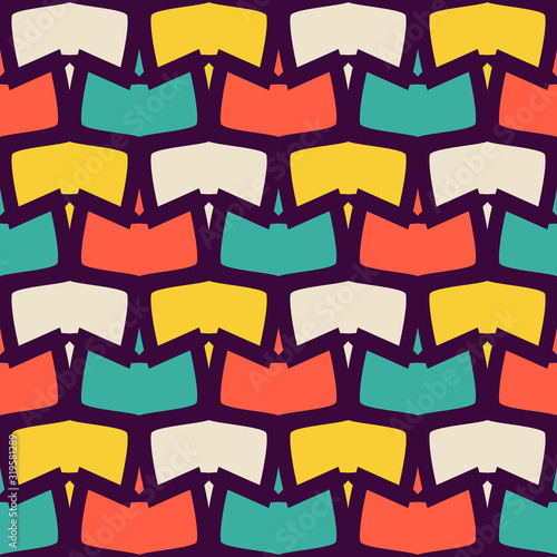 Seamless pattern with bright geometric mosaic.
