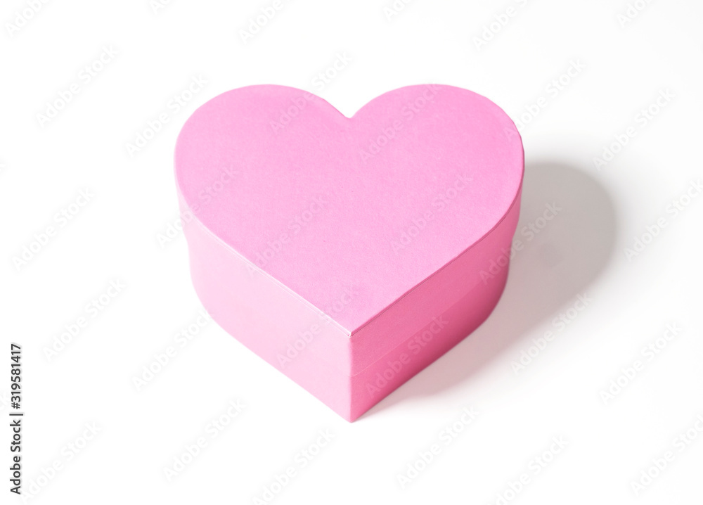 Pink heartshaped giftbox