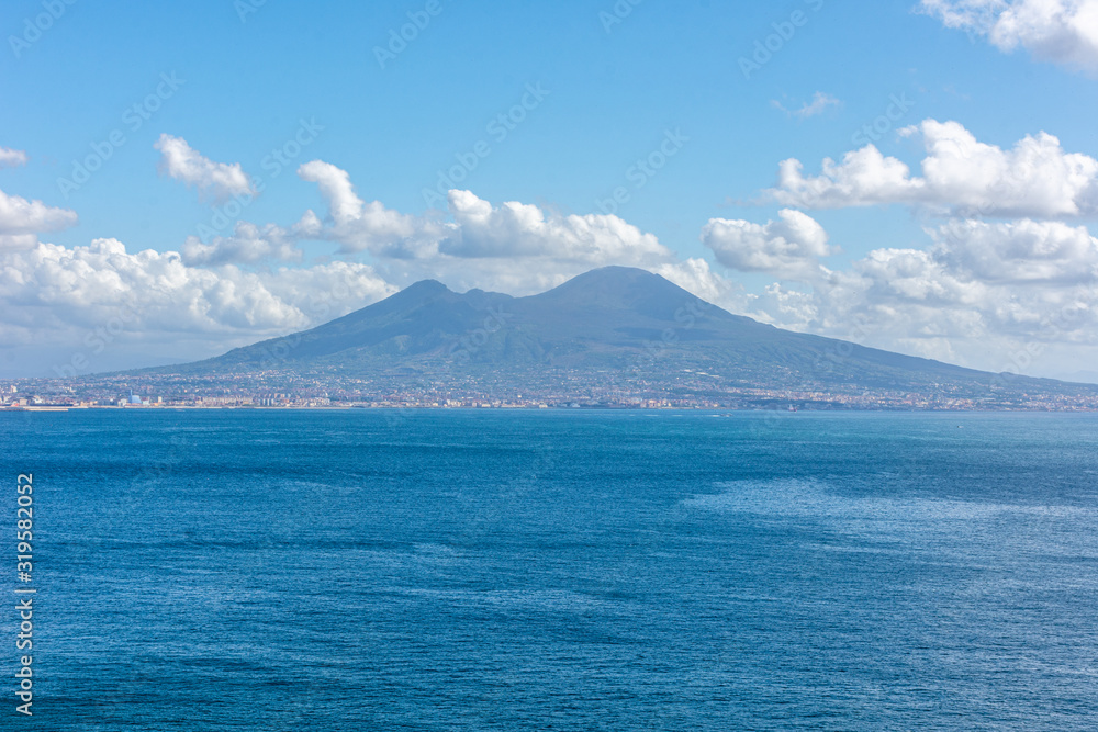 Italy, Naples, view of Vesuvius and the beautiful blue sea Italy, Naples, view of Vesuvius and the beautiful blue sea