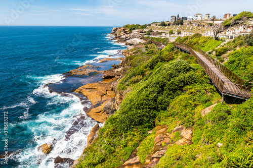 Panoramic view of coogee to bondi costal walk, Sydney photo