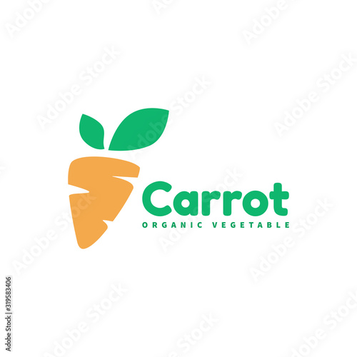 orange carrot logo vector template for your business, farm, vegetable product, food brand, etc