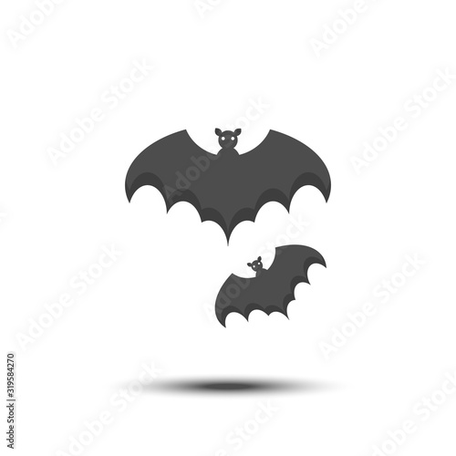 Vector bat flat icon white background