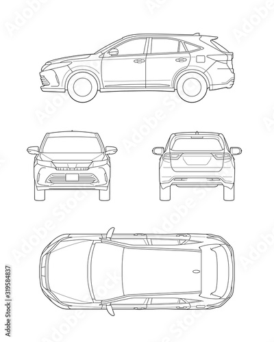 57 SUV 四面図 _テクニカルイラスト