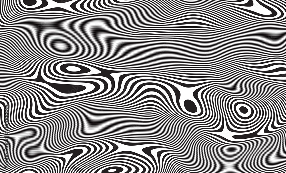 Line art black illustration on white background. Graphic vector art. Minimal illustration design. Vector line design. Wave lines pattern abstract background.