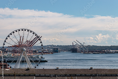 view of the seattle waterfront on a sunny day © Taya
