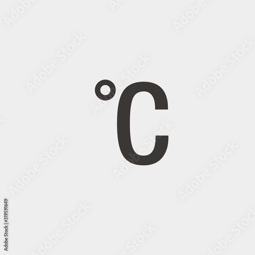 degrees celsius icon vector illustration symbol for website and graphic design