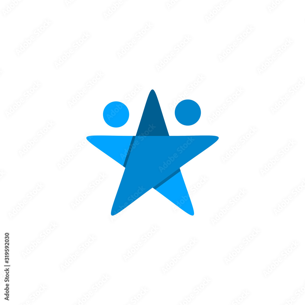Fototapeta premium star people team logo vector