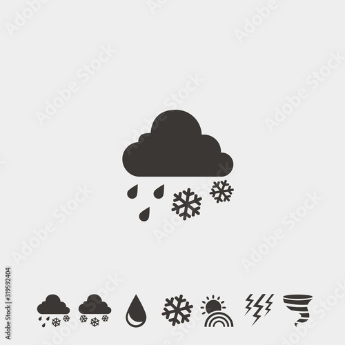 snow and rain icon vector illustration symbol for website and graphic design