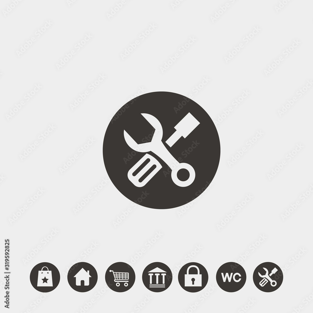 wrench and screwdriver icon vector illustration symbol for website and graphic design