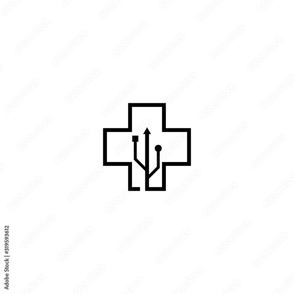 Health USB tech logo template vector design Health USB tech logo template vector design