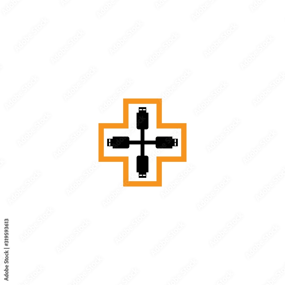 Health USB tech logo template vector design Health USB tech logo template vector design