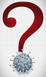 Interrogation Symbol with Coronavirus to Resolve Questions about this Disease, Vector Illustration