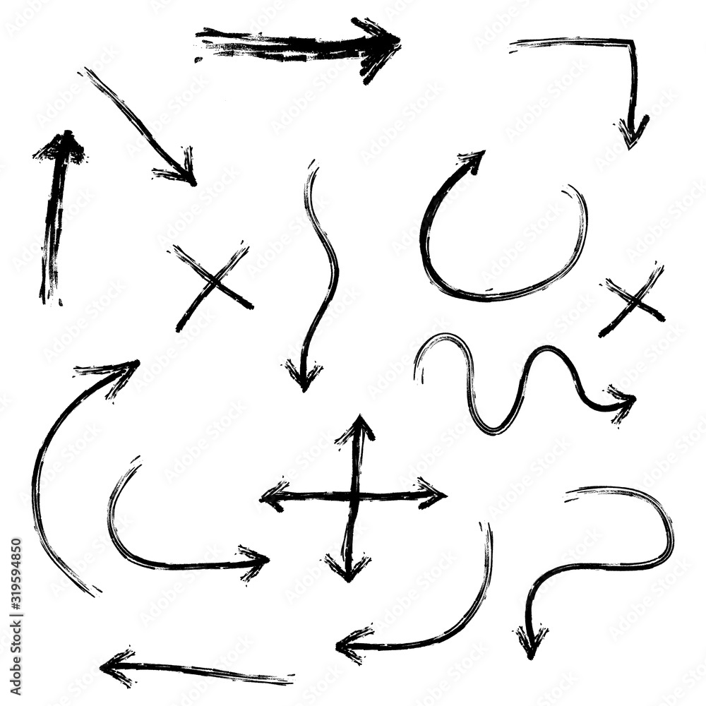 hand drawn Arrow Set. Doodle vector illustration. isolated on a white background. hand drawn Arrow Set. Doodle vector illustration. isolated on a white background.