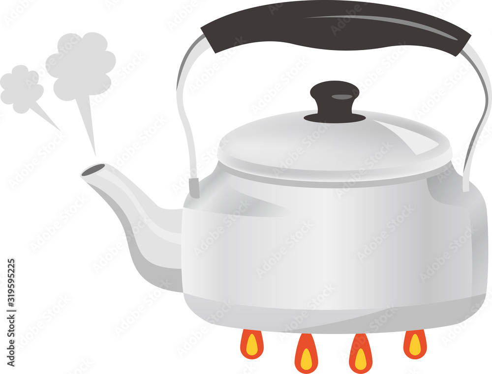 沸騰しているやかんのイメージイラスト Vector De Stock Adobe Stock