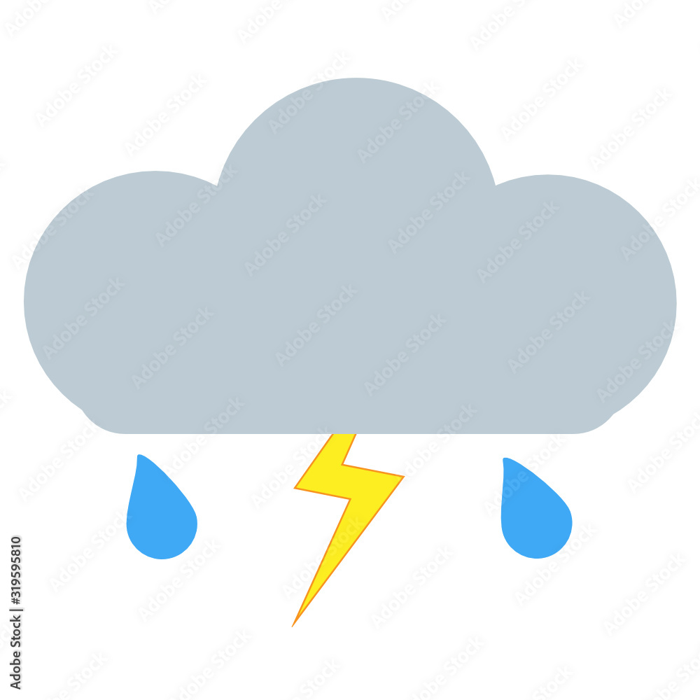 Lightning Umbrella Emoji