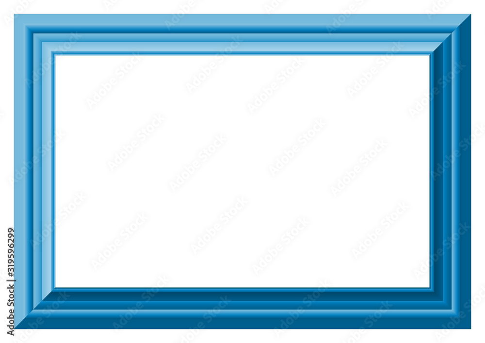 blue frame on white background with copy space for text