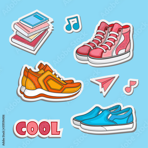 shoe sticker vector design