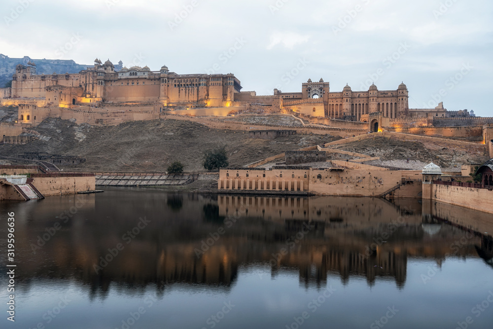 sunset over amer fort