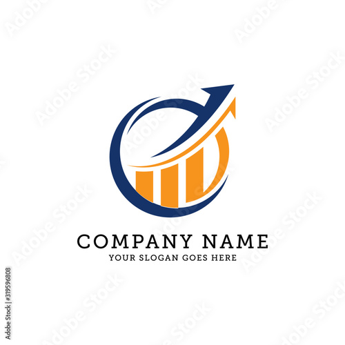 level up circle logo designs, business and finance logo vector illustration
