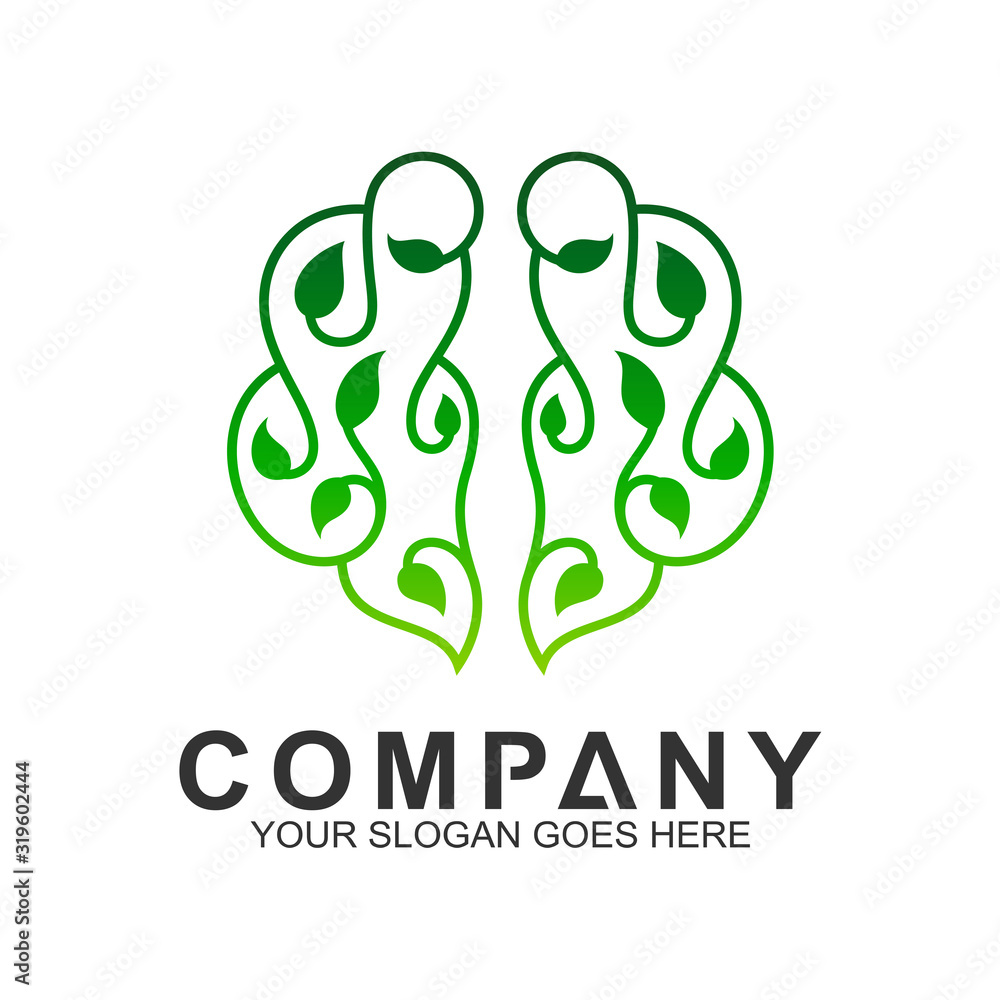 healthy brain logo,brain vector with leaf shape healthy brain logo,brain vector with leaf shape