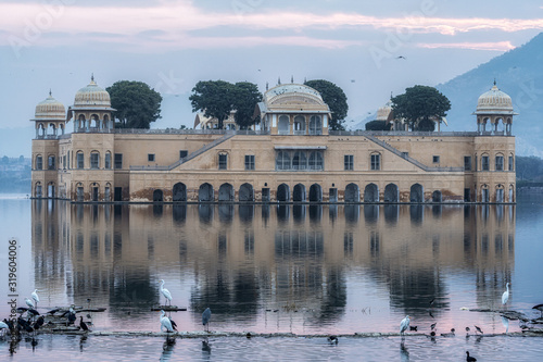 jal mahal water palace sunrise photo