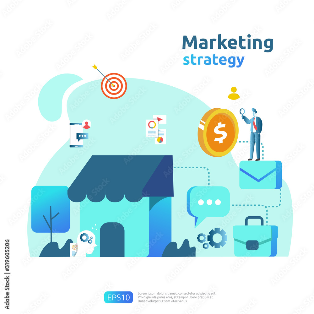 digital mobile and affiliate online social media marketing strategy concept. refer a friend advertising content promotion strategy vector banner illustration.