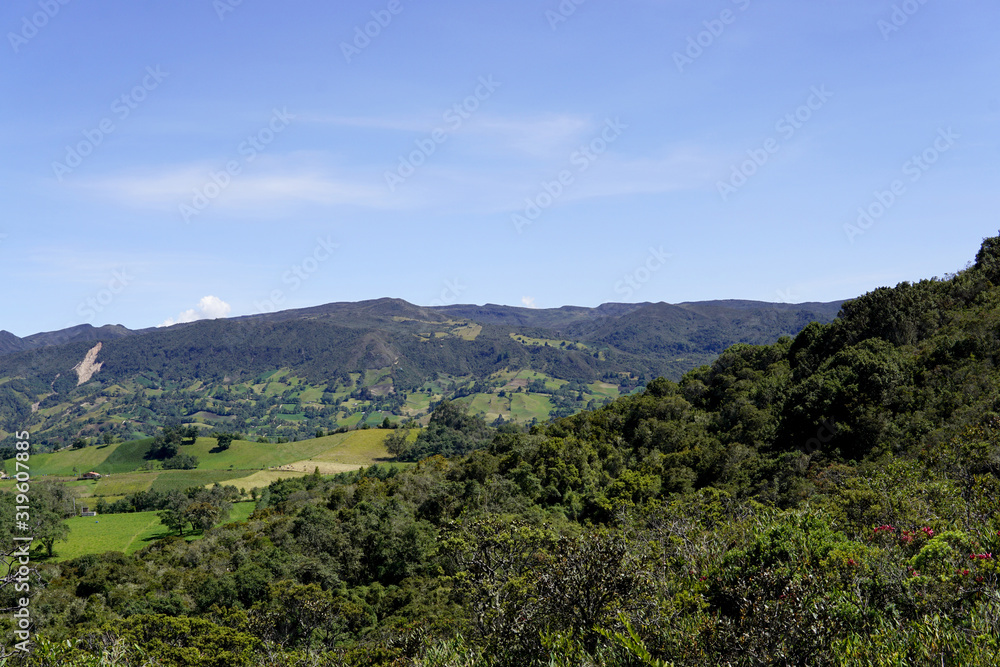 Obraz premium lagoon or lake of guatavita in Colombia, source of the el dorado legend 