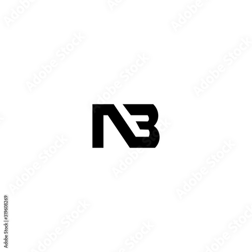 NB N B Letter Logo Design Template