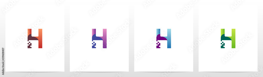 Modern Digital Letter Logo Design H Modern Digital Letter Logo Design H