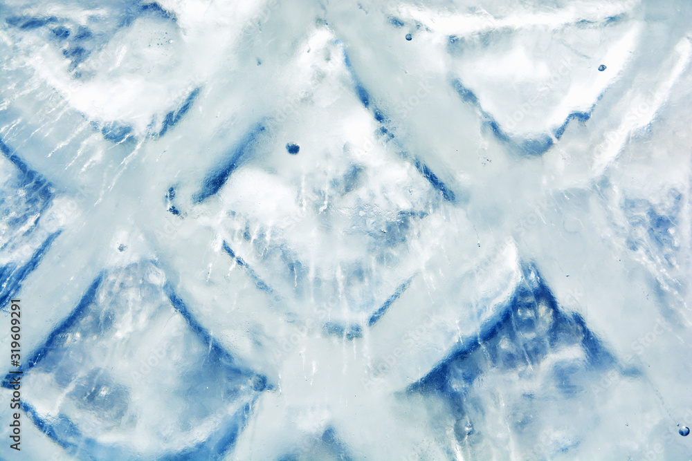 Fototapeta premium Abstract frozen water.Ice texture winter background