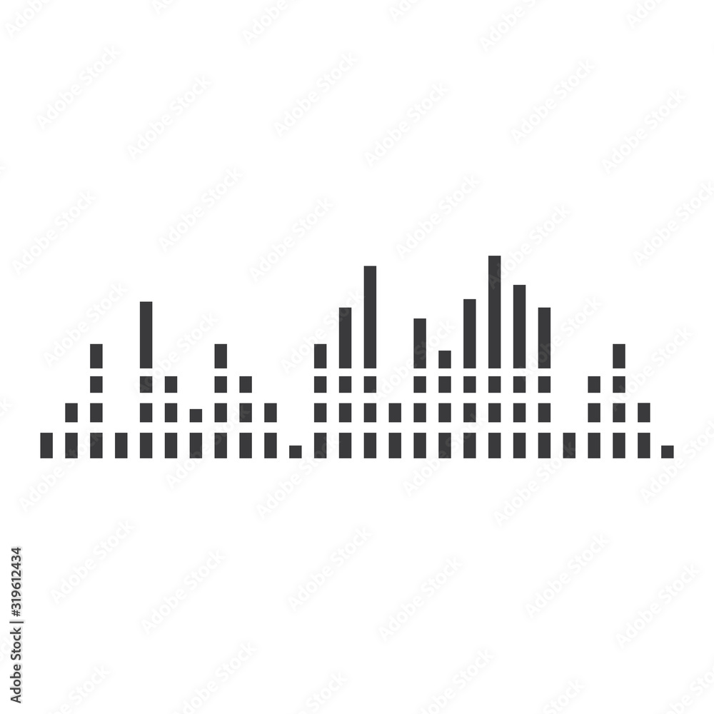 Audio technology  music sound waves vector icon illustration