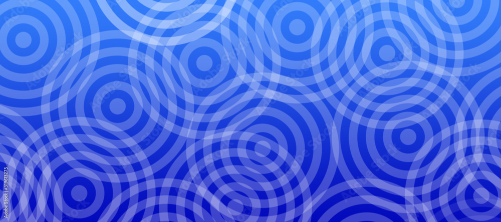 Blue texture seamless pattern with circles background. Panoramic