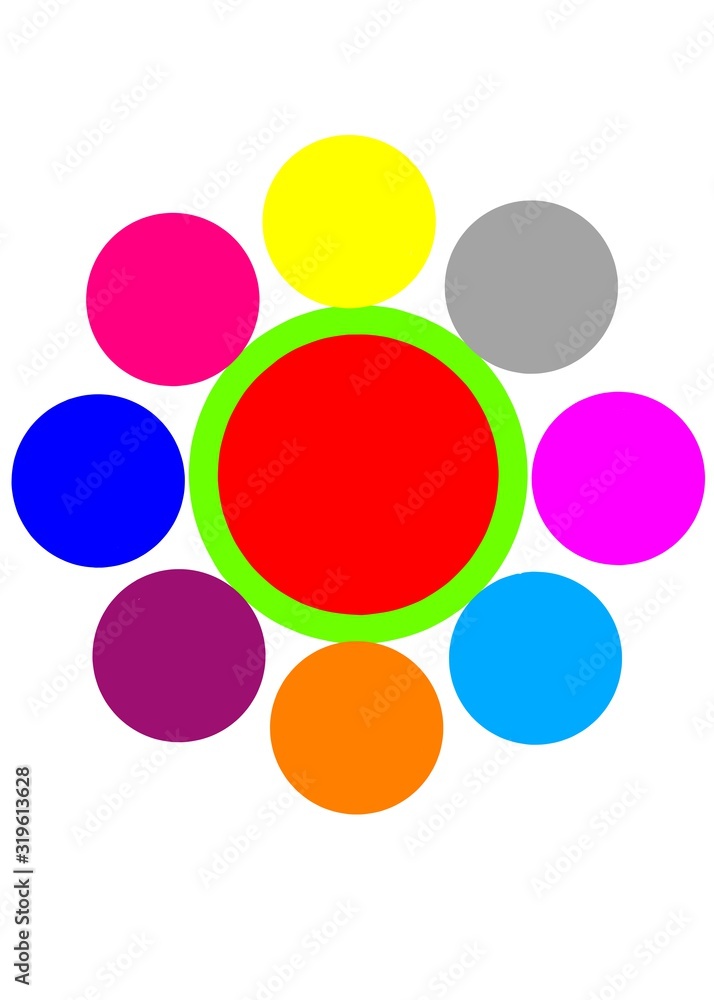 Colored circles on a white background - Lilleaker 