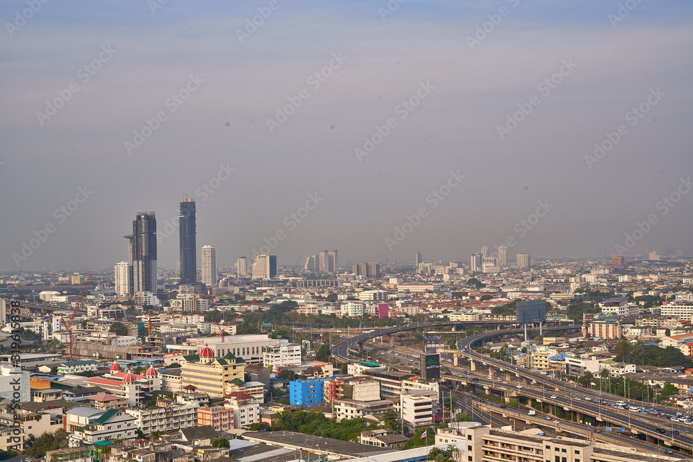 Bangkok City Thailand air pollution remains at hazardous levels PM 2.5 pollutants - dust and smoke high level PM 2.5