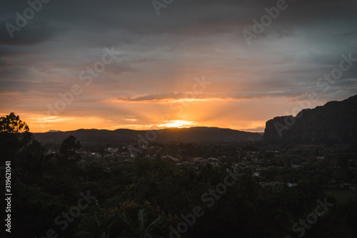 Wallpaper Mural Sunset over the mountains in Vinales, Cuba.  Torontodigital.ca