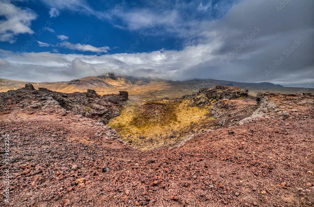 Obraz premium Crater of the Saxholl volcano - Iceland