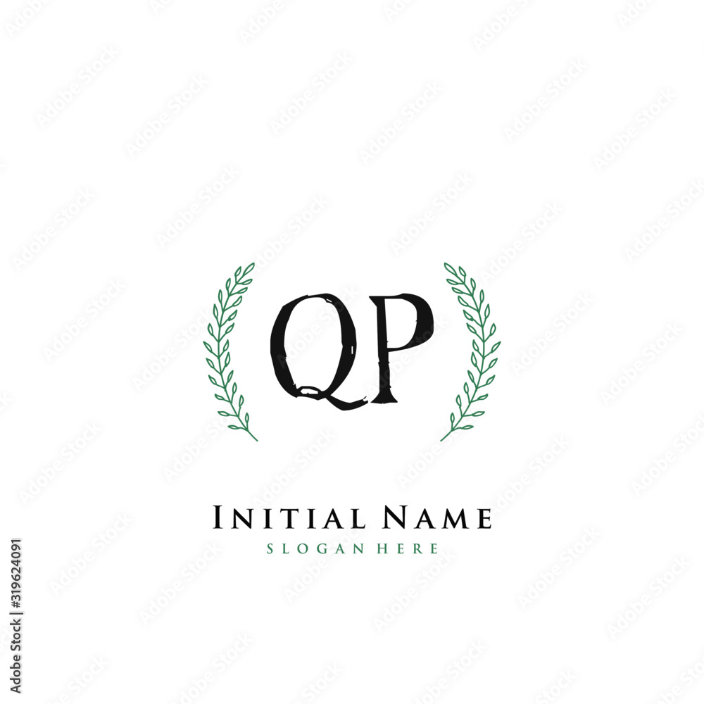 QP Initial handwriting logo vector QP Initial handwriting logo vector