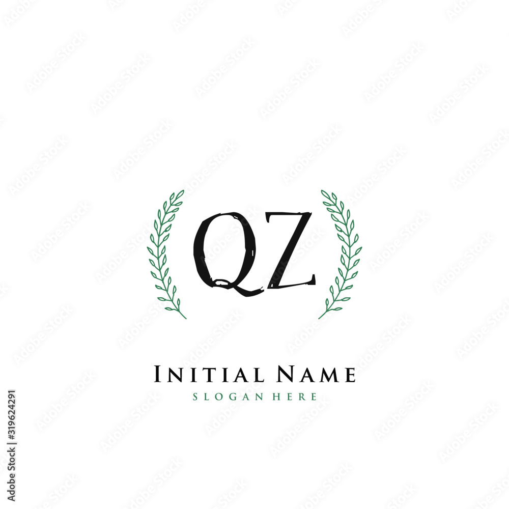 QZ Initial handwriting logo vector QZ Initial handwriting logo vector