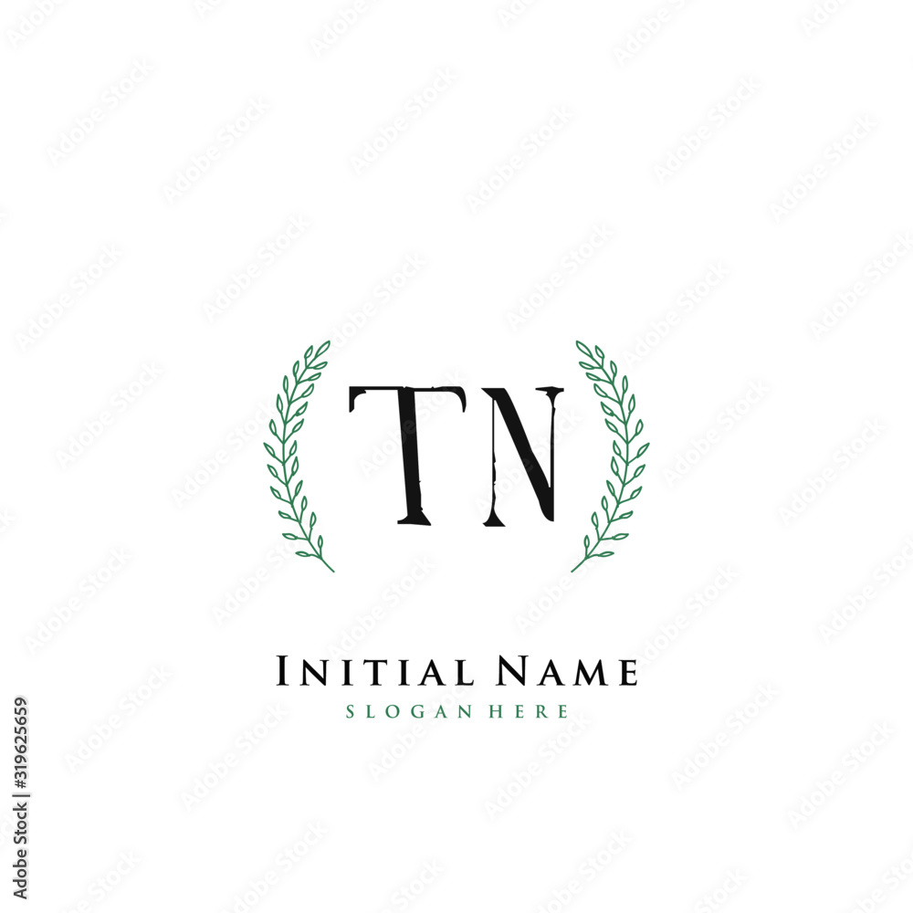 TN Initial handwriting logo vector TN Initial handwriting logo vector