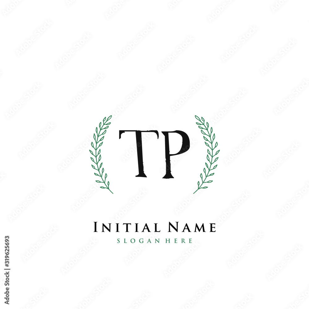 TP Initial handwriting logo vector TP Initial handwriting logo vector