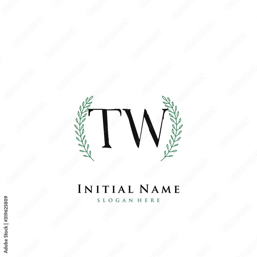 TW Initial handwriting logo vector TW Initial handwriting logo vector
