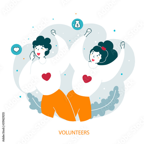 Charity organization flat vector landing page template