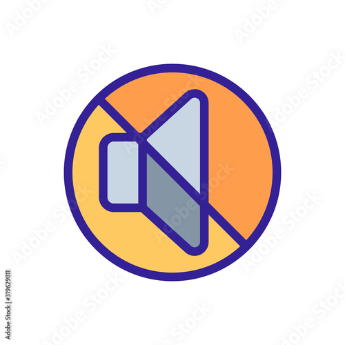 disabling the volume icon vector. A thin line sign. Isolated contour symbol illustration