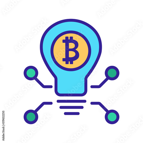 The rise of bitcoin icon vector. A thin line sign. Isolated contour symbol illustration