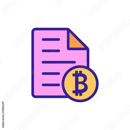 The rise of bitcoin icon vector. A thin line sign. Isolated contour symbol illustration