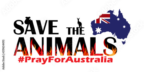 Problems forest fire in Australia,Pray for Australia and forest fire background